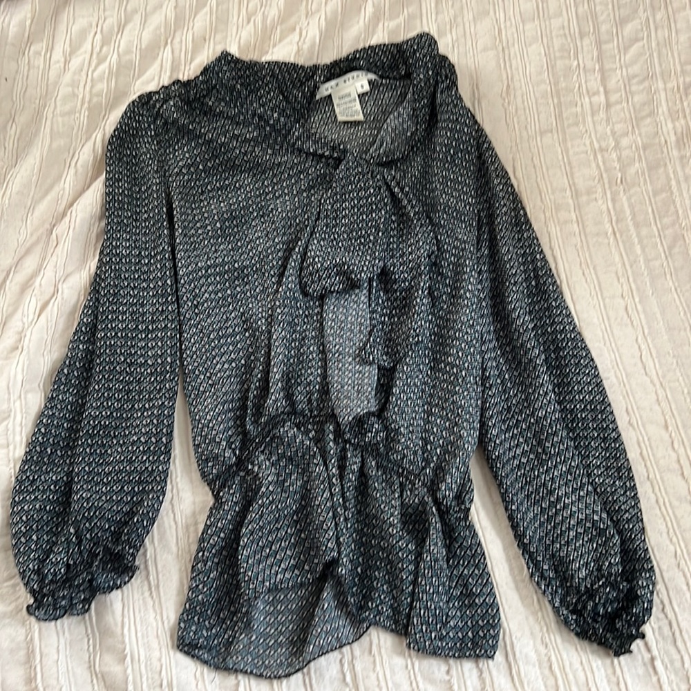 Secretary Style Max Studio Patterned Blouse